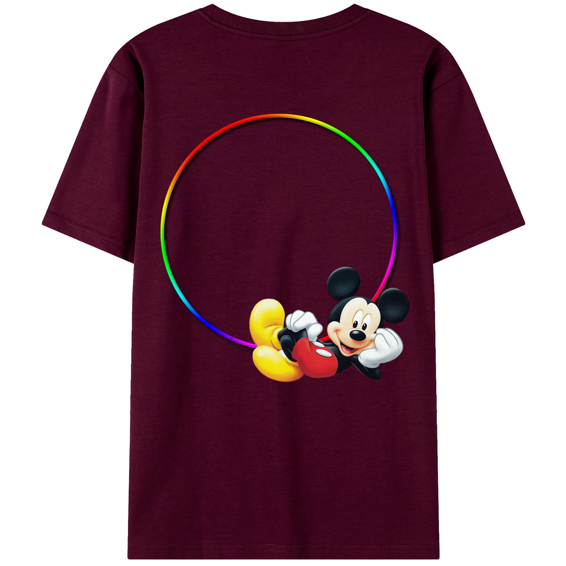 （画像用） ミッキーマウス Mickey Mouse レディース半袖Tシャツ(バックプリント)